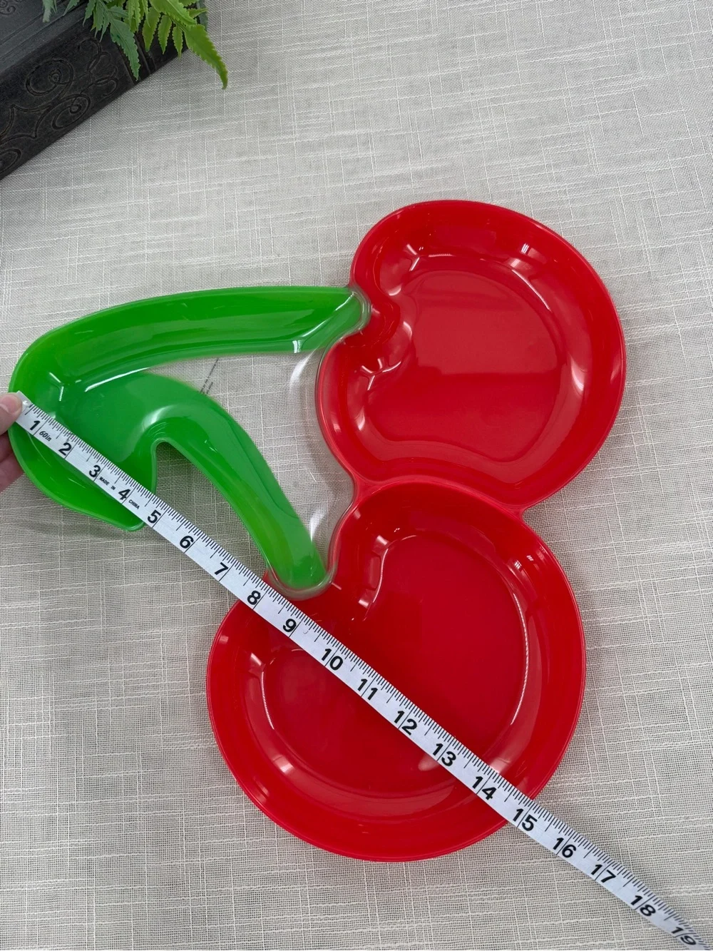 Cherry Serving Tray 🍒 Retro Kitsch Red Green Snack Dish Y2K Cottagecore
